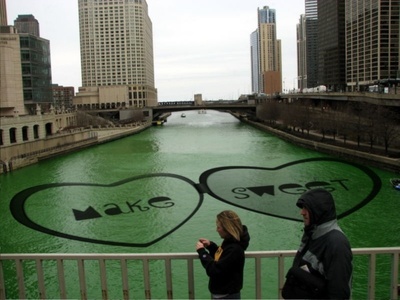 River Dyed Green for Saint Pat’s day