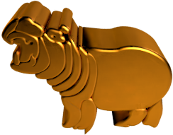 bronze hippo